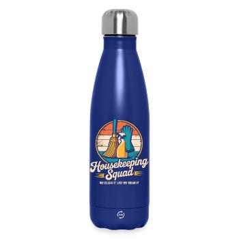 Lustiges Putzen Design - Thermosflasche 500 ml - Dunkelblau  - Vorne