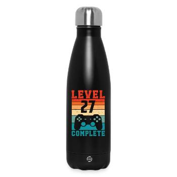 27th Birthday Level 27 Complete 27 Years Gamer - Insulated Water Bottle 500 ml - black - Front