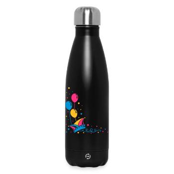 Carnival hat with balloons, streamer and confetti. - Insulated Water Bottle 500 ml - black - Front