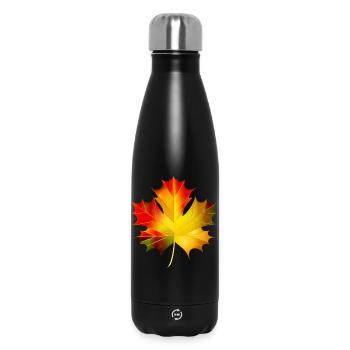 wunderschön leuchtendes herbstliches Ahornblatt - Thermosflasche 500 ml - Schwarz - Vorne