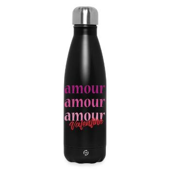 t-shirt amour Valentine's Day 14 february love love - Insulated Water Bottle 500 ml - black - Front