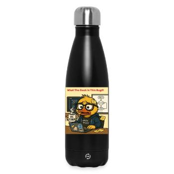 Funny Coding Duck Illustration - Insulated Water Bottle 500 ml - black - Front