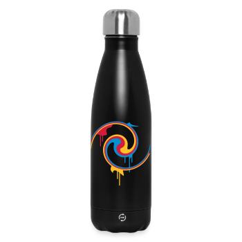 Bunte Farbspirale mit Graffiti-Stil - Thermosflasche 500 ml - Schwarz - Vorne
