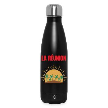 La Réunion T-Shirt Sonne und Palmen - Thermosflasche 500 ml - Schwarz - Vorne
