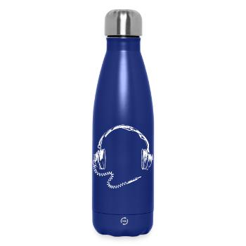 Retro headphones with cable - Insulated Water Bottle 500 ml - dark blue  - Front