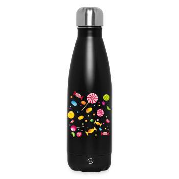 Eine Menge Süßigkeiten,Bonbons,Lollis und Kaugummi - Thermosflasche 500 ml - Schwarz - Vorne