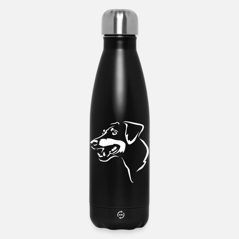 Manchester Terrier Kopf "Black Edition" - Thermosflasche 500 ml - Schwarz