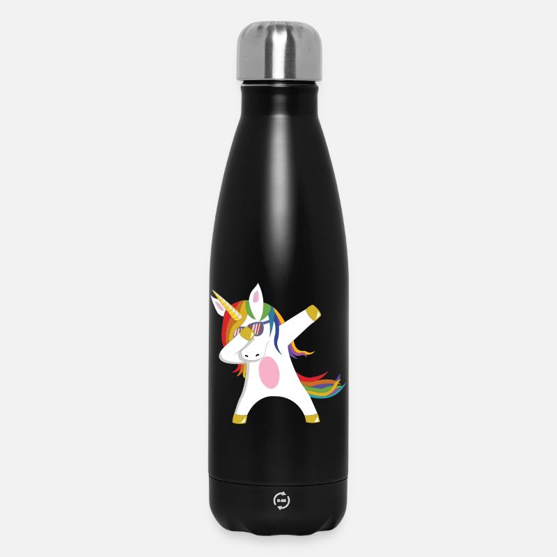 Dabbing Unicorn Geschenkidee dabbendes Einhorn Dab - Thermosflasche 500 ml - Schwarz