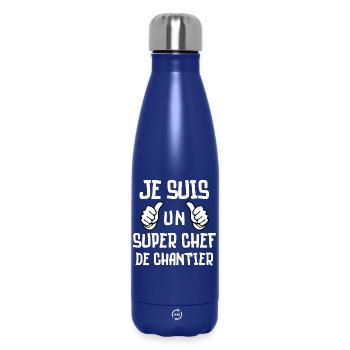 chantier, chef de chantier - Bouteille isotherme 500 ml - bleu foncé  - Devant