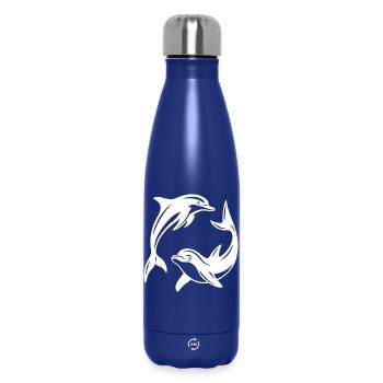 Wirbelnde Delfine Silhouette Design - Thermosflasche 500 ml - Dunkelblau  - Vorne