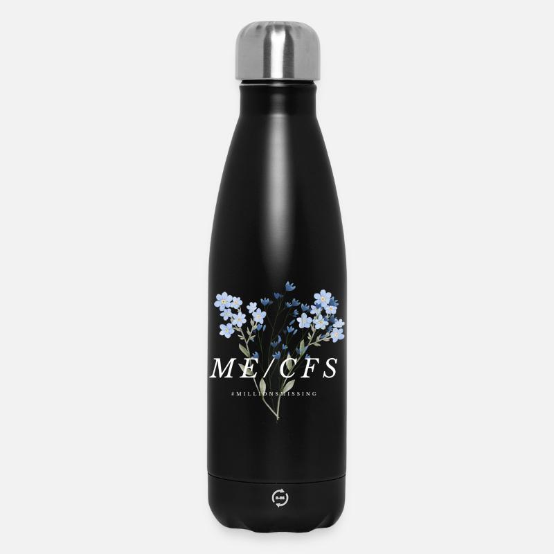 ME/CFS Fleurs blanches - Bouteille isotherme 500 ml - noir