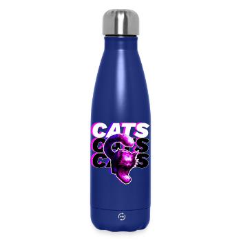 CATS, CATS, CATS · Colorful big cat - Insulated Water Bottle 500 ml - dark blue  - Front
