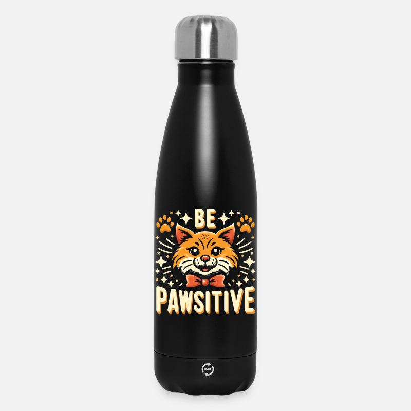Be pawsitive süße Katze - Thermosflasche 500 ml - Schwarz