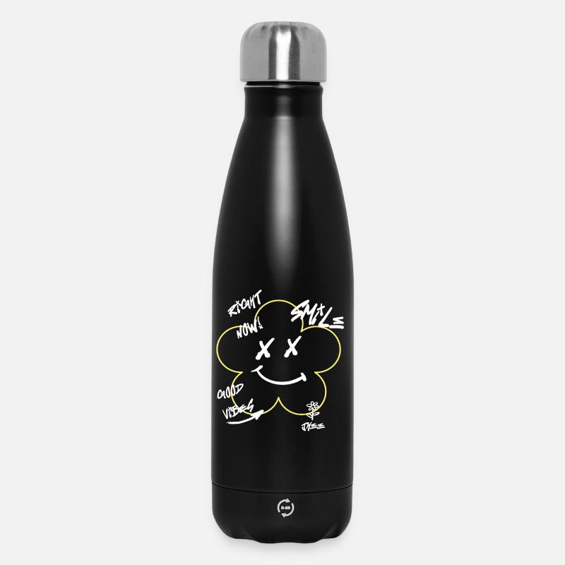 Fleur urbaine - Bouteille isotherme 500 ml - noir