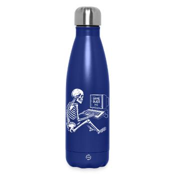 Skeleton Gamer an der Konsole - Thermosflasche 500 ml - Dunkelblau  - Vorne