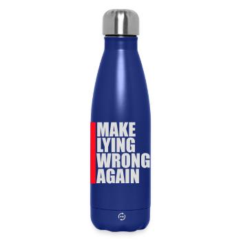 Make Lying Wrong Again Political Statement Shirt - Insulated Water Bottle 500 ml - dark blue  - Front