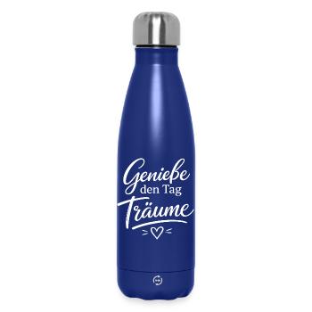 Genieße den Tag Träume - Thermosflasche 500 ml - Dunkelblau  - Vorne