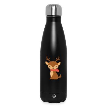 Un renne mignon avec écharpe – Décor de Noël - Bouteille isotherme 500 ml - noir - Devant