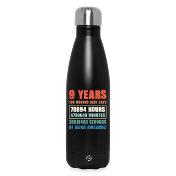 9. Jahre Geburtstag Geburtstagsfeier Geburt Fest - Thermosflasche 500 ml - Schwarz - Vorne