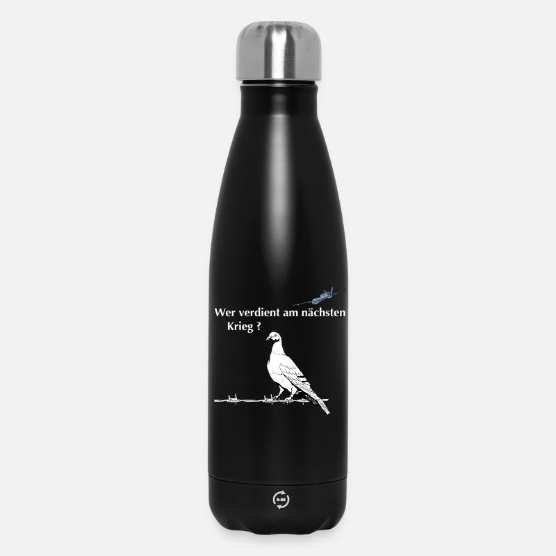 Friedenstaube - Thermosflasche 500 ml - Schwarz