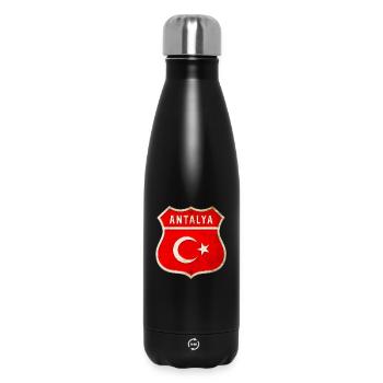 Emblème du drapeau Antalya Turquie - Bouteille isotherme 500 ml - noir - Devant