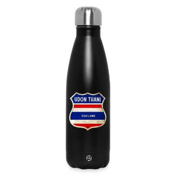 Udon Thani Thaïlande Armoiries Drapeaux Design - Bouteille isotherme 500 ml - noir - Devant