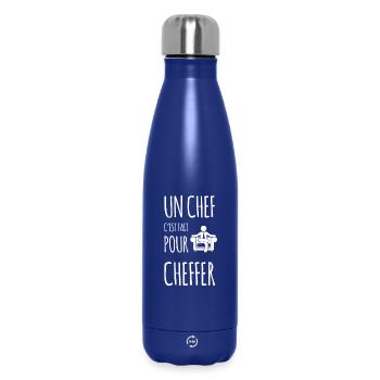 Chef cheffer drôles - Bouteille isotherme 500 ml - bleu foncé  - Devant