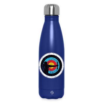 Archer and bowman with target archery - Insulated Water Bottle 500 ml - dark blue  - Front
