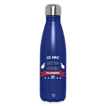 Ce mec est un super plombier - Bouteille isotherme 500 ml - bleu foncé  - Devant