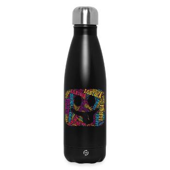 LGBTQIA+ T-Shirt Smile Word Cloud Gay Pride LGBT - Insulated Water Bottle 500 ml - black - Front