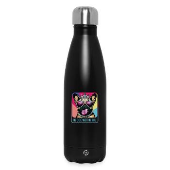 Stubborn Pug - Insulated Water Bottle 500 ml - black - Front