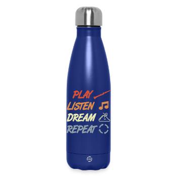 Clarinet Saying Vintage Style - Insulated Water Bottle 500 ml - dark blue  - Front