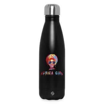 Fille africaine - Bouteille isotherme 500 ml - noir - Devant