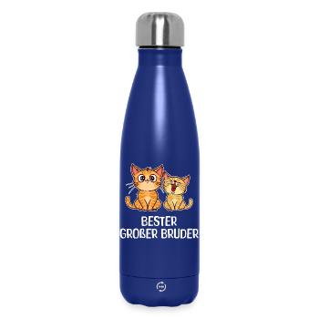 Sibling Love Bro Cat Statement Big Brother - Insulated Water Bottle 500 ml - dark blue  - Front