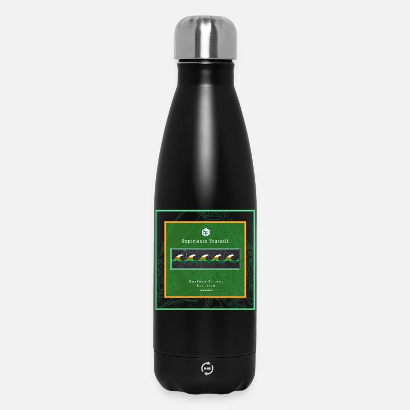 Logo de vagues de conception de surf - Bouteille isotherme 500 ml - noir