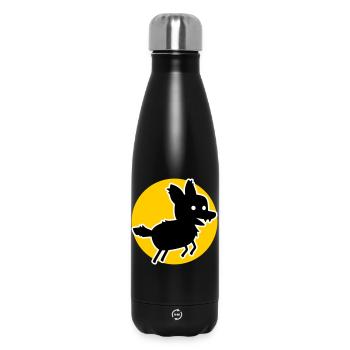 Wolf – Wildes Naturmotiv & Tierschutz Statement - Thermosflasche 500 ml - Schwarz - Vorne