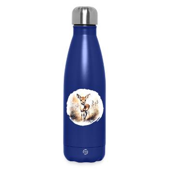Fawn Watercolor - Insulated Water Bottle 500 ml - dark blue  - Front