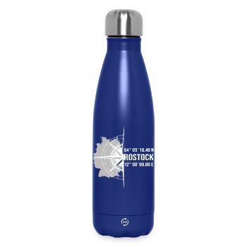 Koordinaten Rostock - Thermosflasche 500 ml - Dunkelblau  - Vorne
