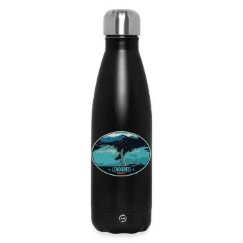 Illustration Sylvensteinsee in Lenggries, Bayern - Thermosflasche 500 ml - Schwarz - Vorne