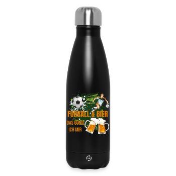 Fußball & Bier - Das gönn ich mir - Thermosflasche 500 ml - Schwarz - Vorne