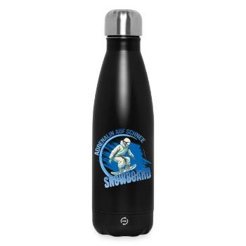 Adrenalin auf Schnee - Snowboard - Thermosflasche 500 ml - Schwarz - Vorne
