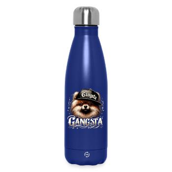 Kleinspitz Spitz Gangsta Gangster Hund Geschenk - Thermosflasche 500 ml - Dunkelblau  - Vorne