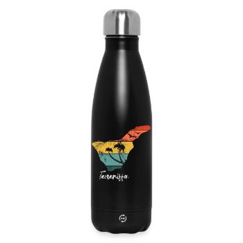 Tenerife carte contour Îles Canaries vacances vintage - Bouteille isotherme 500 ml - noir - Devant