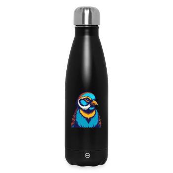 Spatz Bunte Kawaii Cartoon Figur Clipart - Thermosflasche 500 ml - Schwarz - Vorne