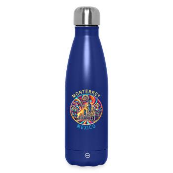 Monterrey, villes de Mexico, art et design - Bouteille isotherme 500 ml - bleu foncé  - Devant