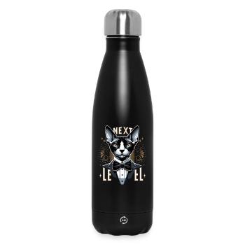Cornish Rex Suit Next Level Cat Gift - Insulated Water Bottle 500 ml - black - Front