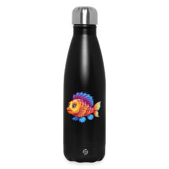 Feuerfisch Buntes Kawaii Cartoon Meerestier - Thermosflasche 500 ml - Schwarz - Vorne