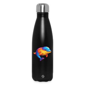 Beluga Wal Bunt Kawaii Karikatur Meerestier - Thermosflasche 500 ml - Schwarz - Vorne