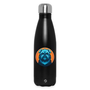 Affenpinscher Dog Cute Kawaii Cartoon Animal Logo - Insulated Water Bottle 500 ml - black - Front