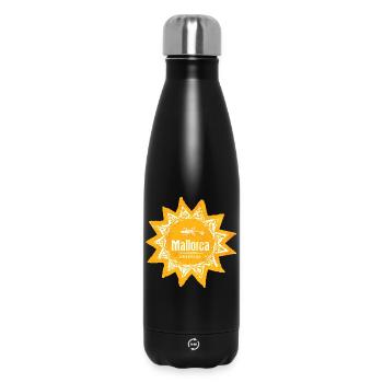Mallorca sun logo with gecko and sun - Insulated Water Bottle 500 ml - black - Front